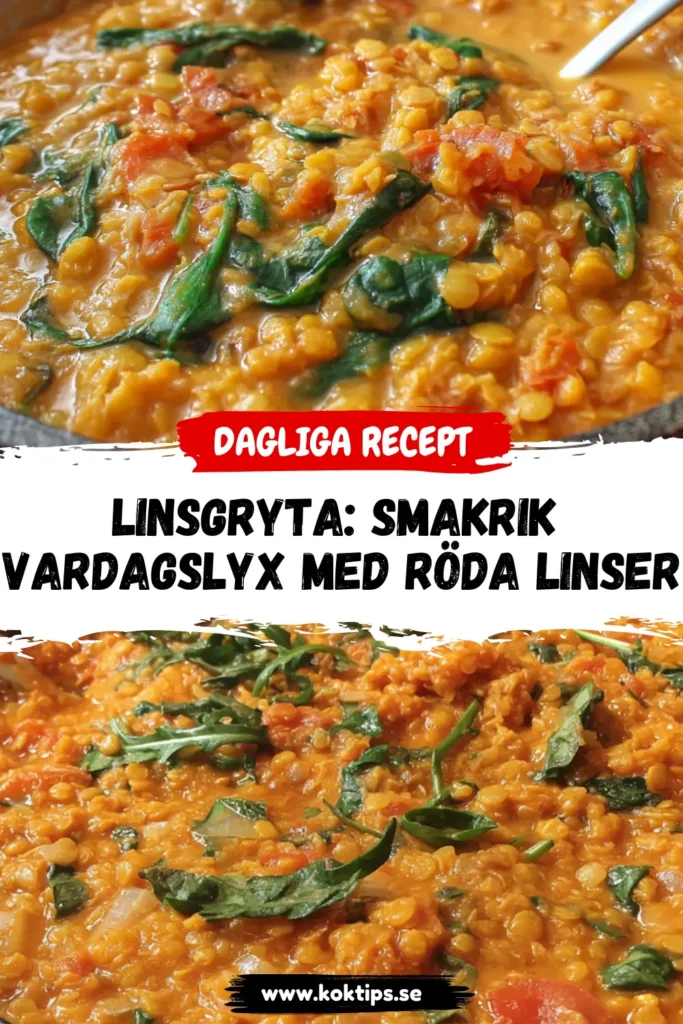 Linsgryta: Smakrik Vardagslyx Med Röda Linser