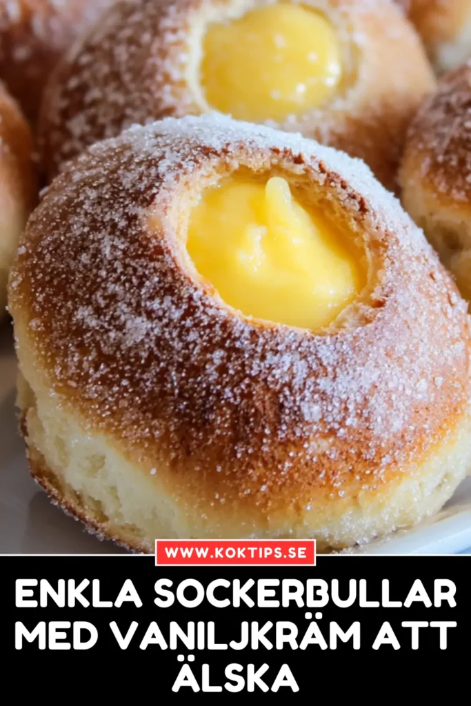 Enkla Sockerbullar med vaniljkräm att älska