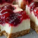 Körsbärscheesecake i rutor: Enkelt recept