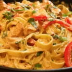 Krämig bandspagetti med kyckling: Snabbt och enkelt!