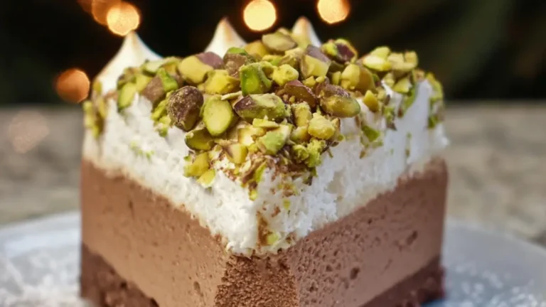 Lyxig Chokladmoussetårta med maräng och pistagenötter