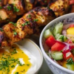 Marinerade Kycklingspett med Fruktig Salsa & Mangosås