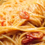 Spaghetti med ostig tomat: Lyxig vardagslycka