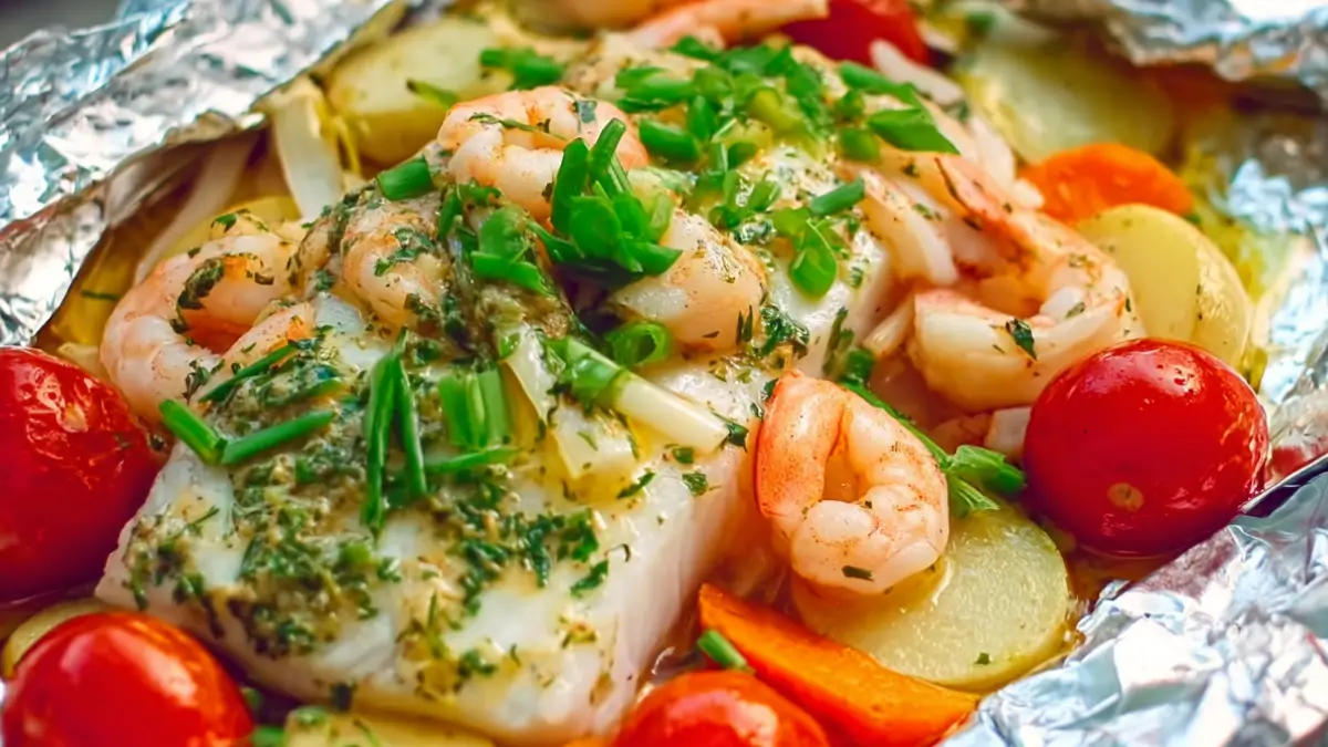 Enkla foliepaket med fisk & räkor: Perfekt middag!