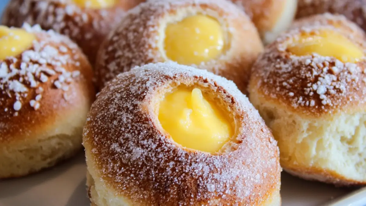 Enkla Sockerbullar med vaniljkräm att älska
