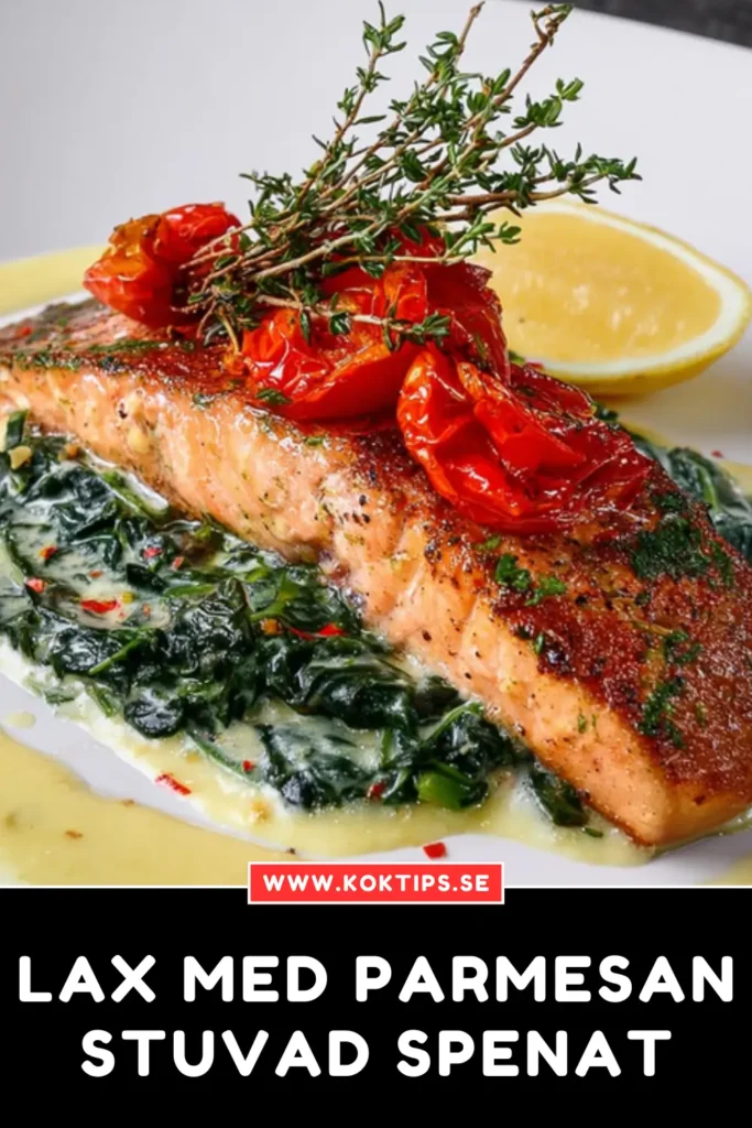 Lax med parmesanstuvad spenat