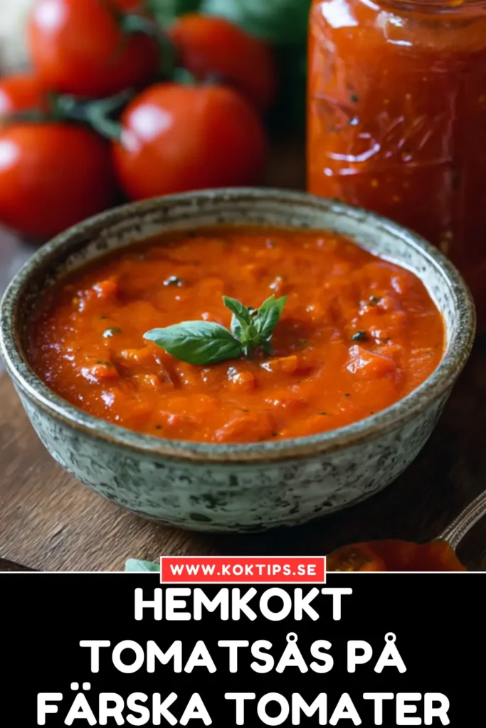 Hemkokt tomatsås på färska tomater