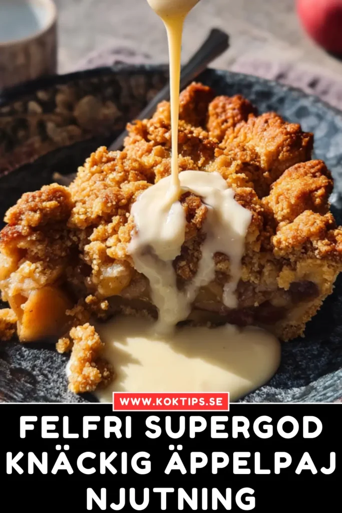 Felfri Supergod knäckig äppelpaj njutning