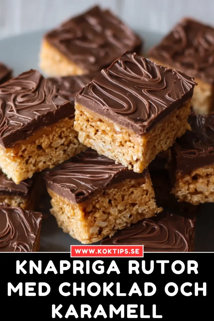 Knapriga rutor med choklad och karamell