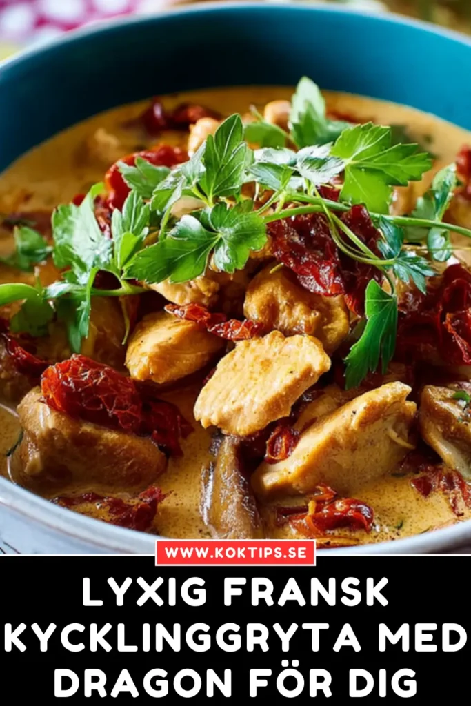 Lyxig Fransk kycklinggryta med dragon för dig