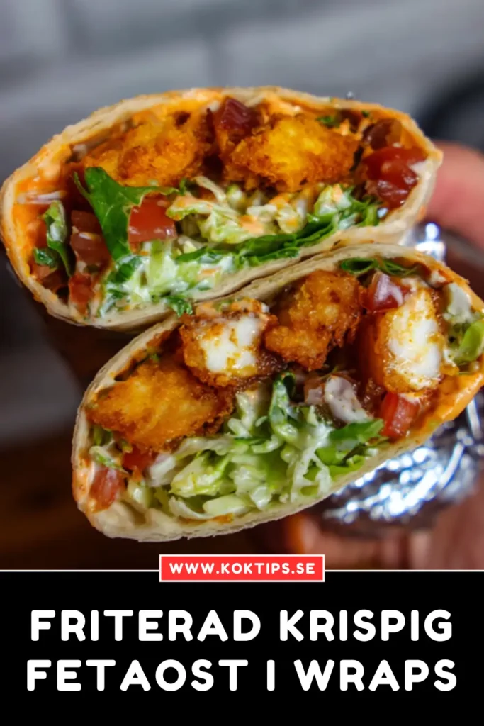 Friterad krispig fetaost i wraps