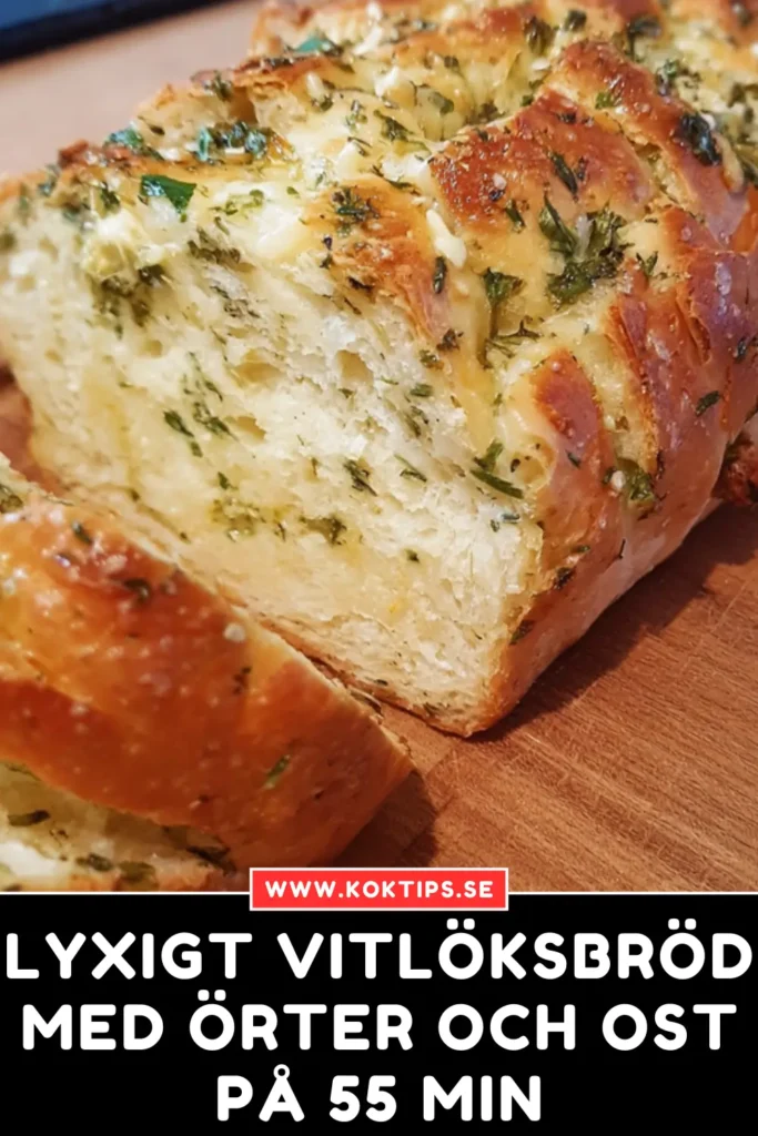 Lyxigt Vitlöksbröd med örter och ost på 55 min
