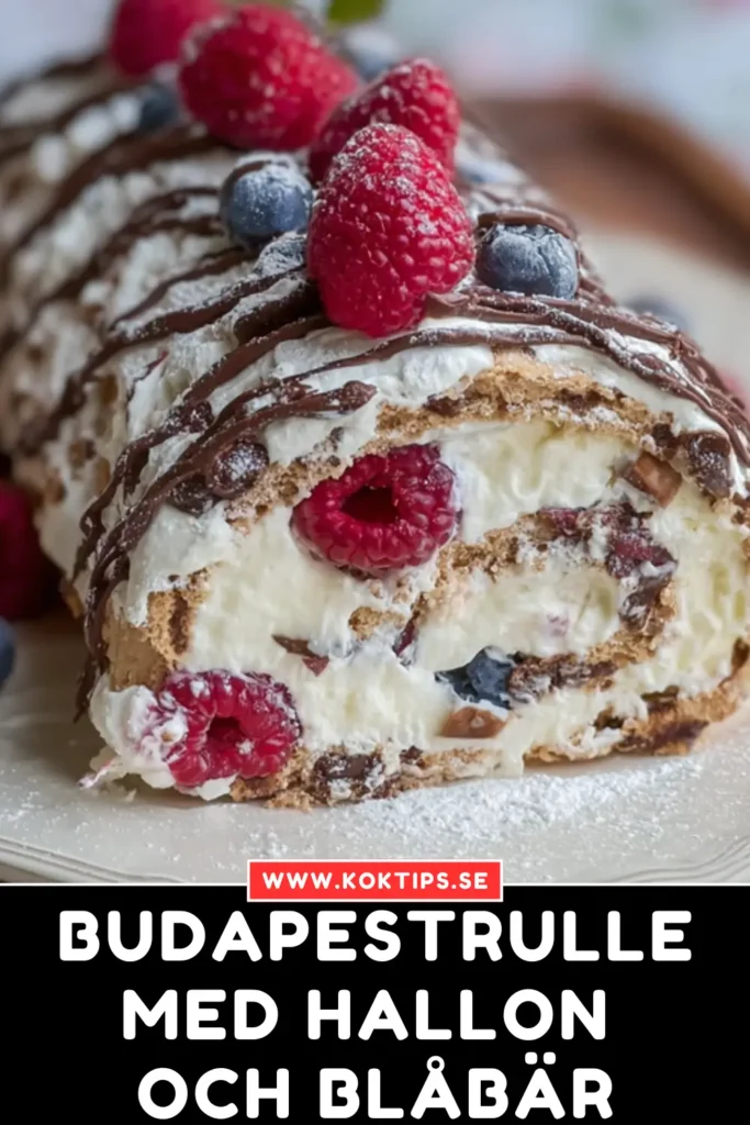 Budapestrulle med hallon och blåbär