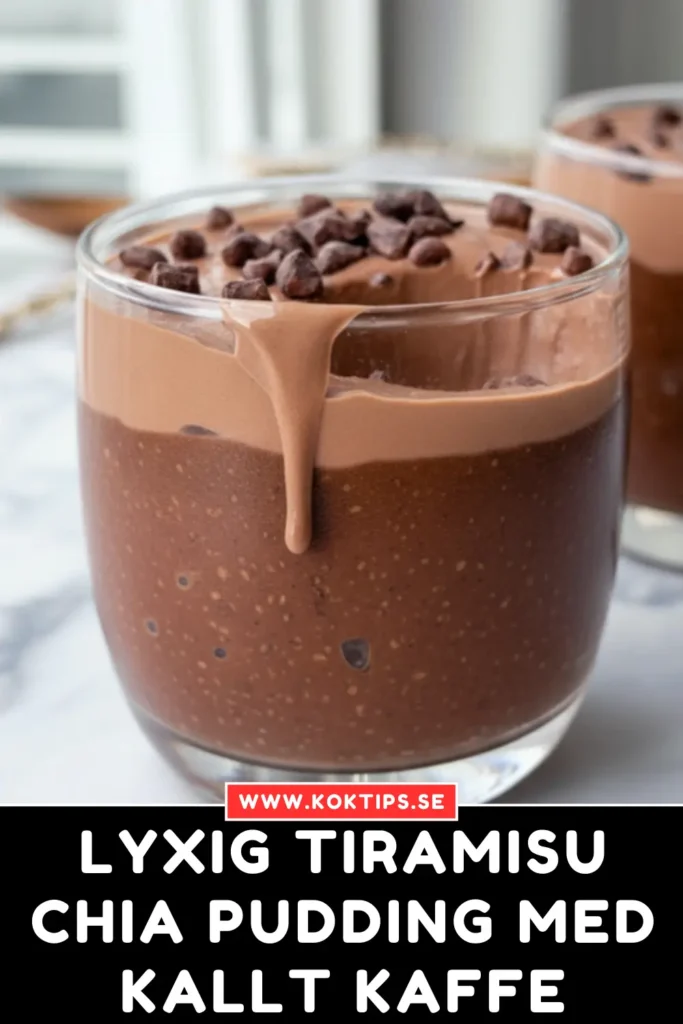 Lyxig Tiramisu Chia Pudding med kallt kaffe