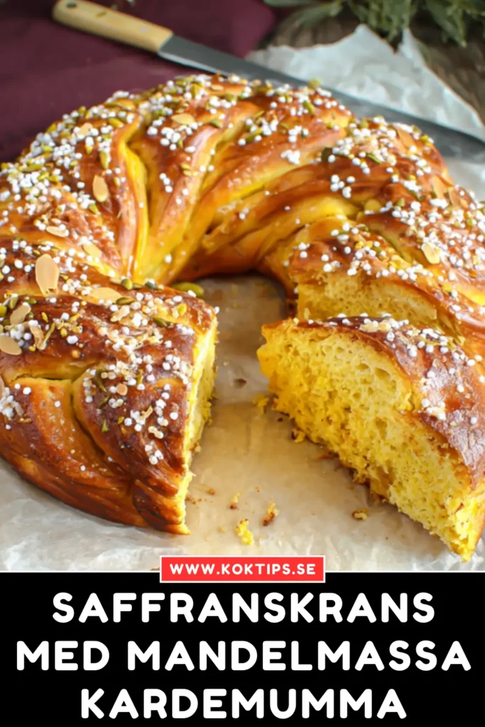 Saffranskrans med mandelmassa & kardemumma