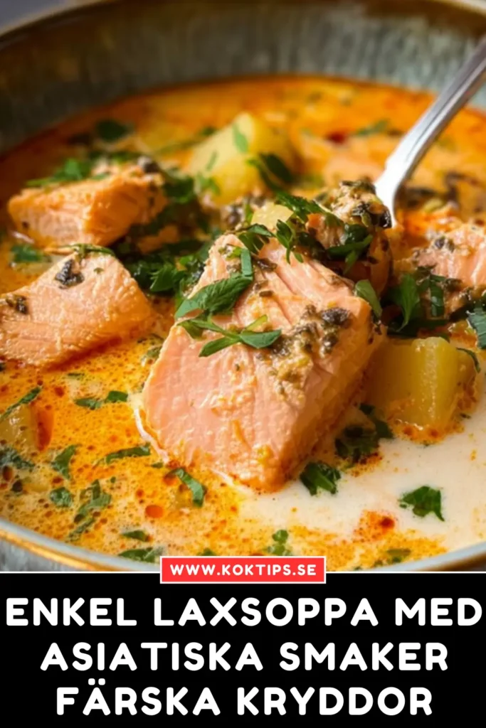 Enkel Laxsoppa med asiatiska smaker: Färska kryddor