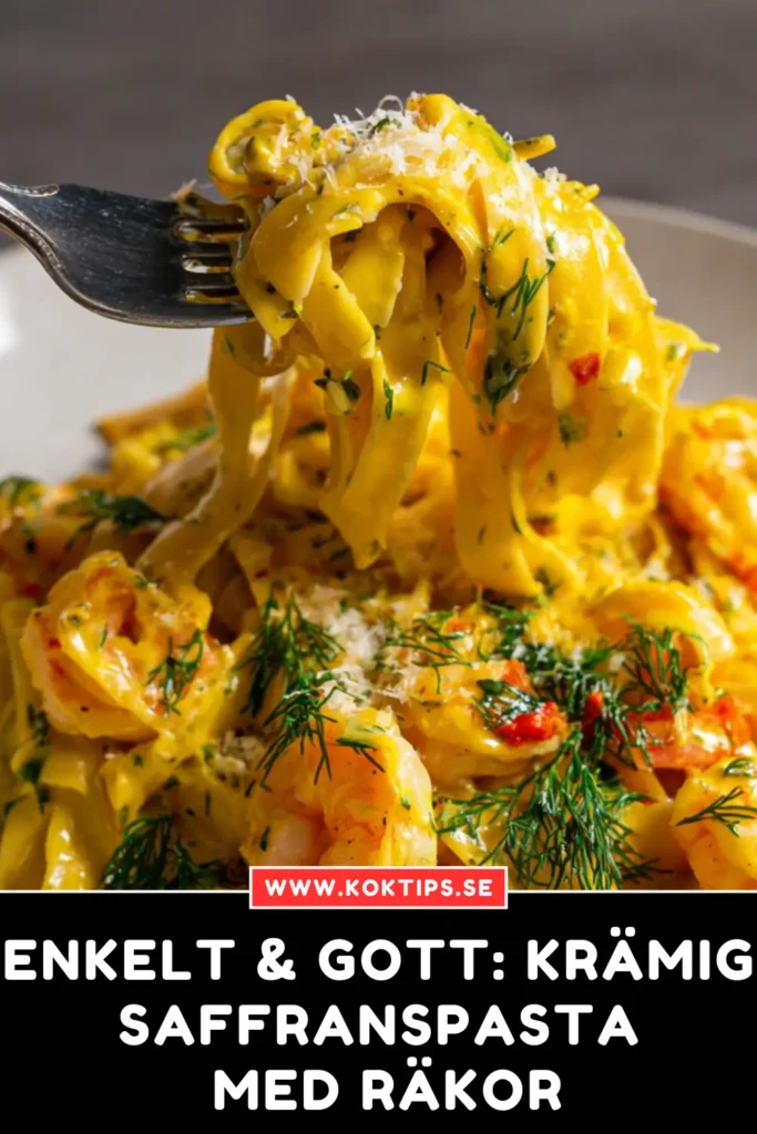 Enkelt & gott: Krämig saffranspasta med räkor