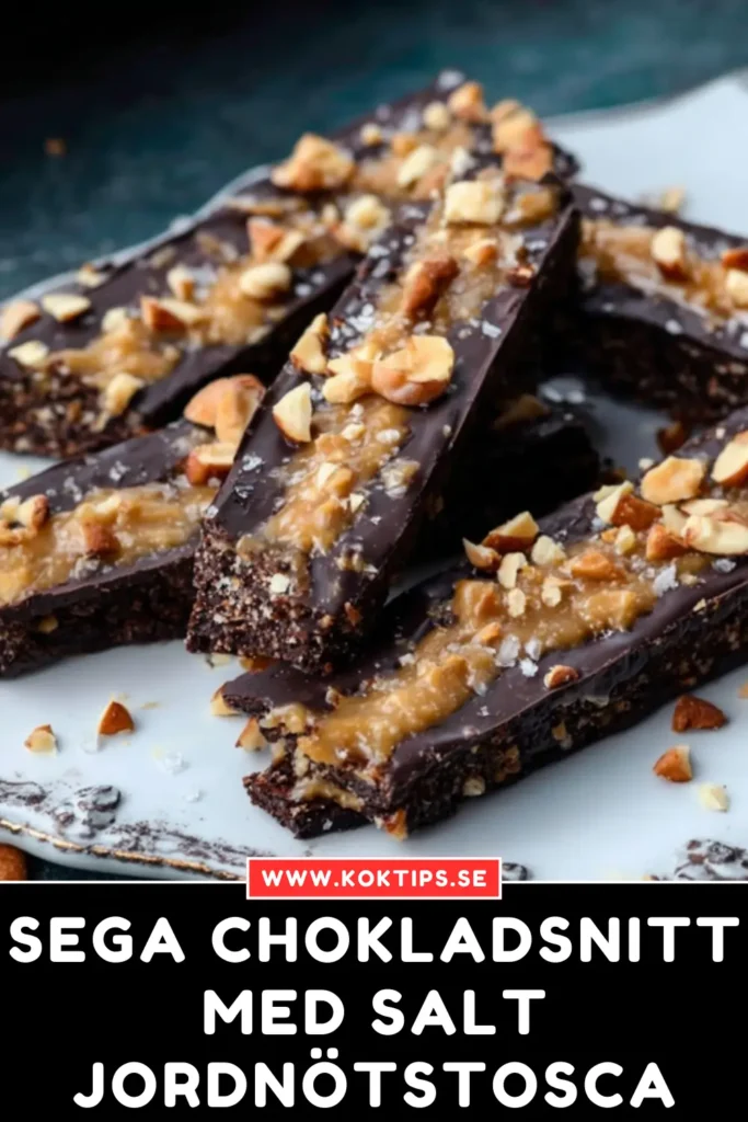Sega chokladsnitt med salt jordnötstosca