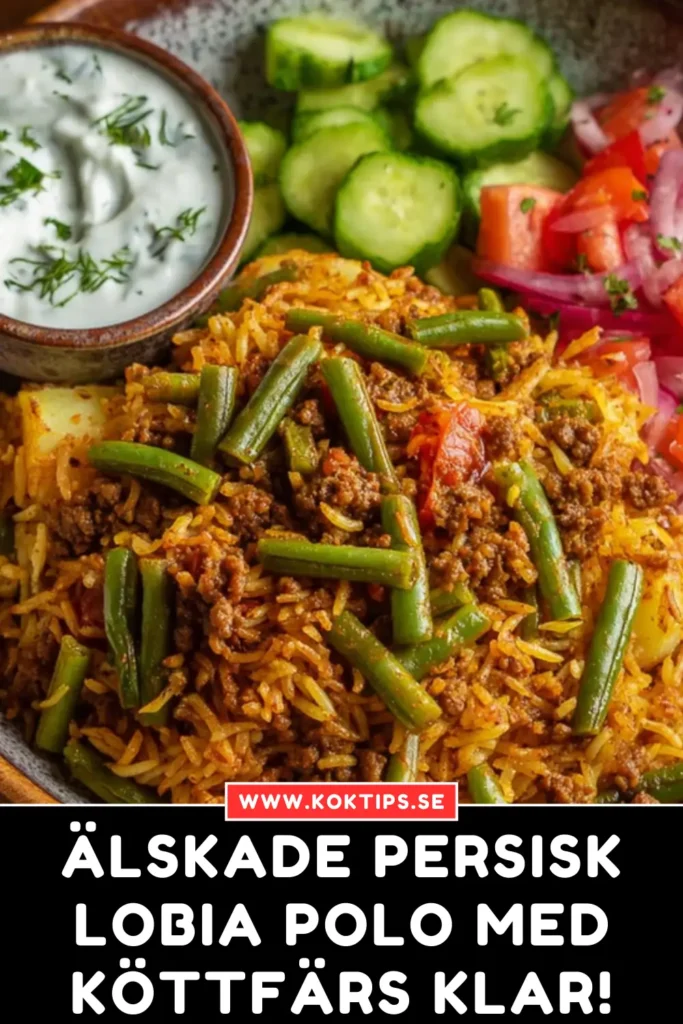 Älskade Persisk lobia polo med köttfärs klar!