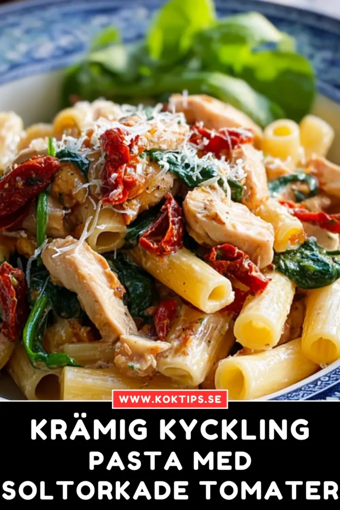 Krämig kycklingpasta med soltorkade tomater
