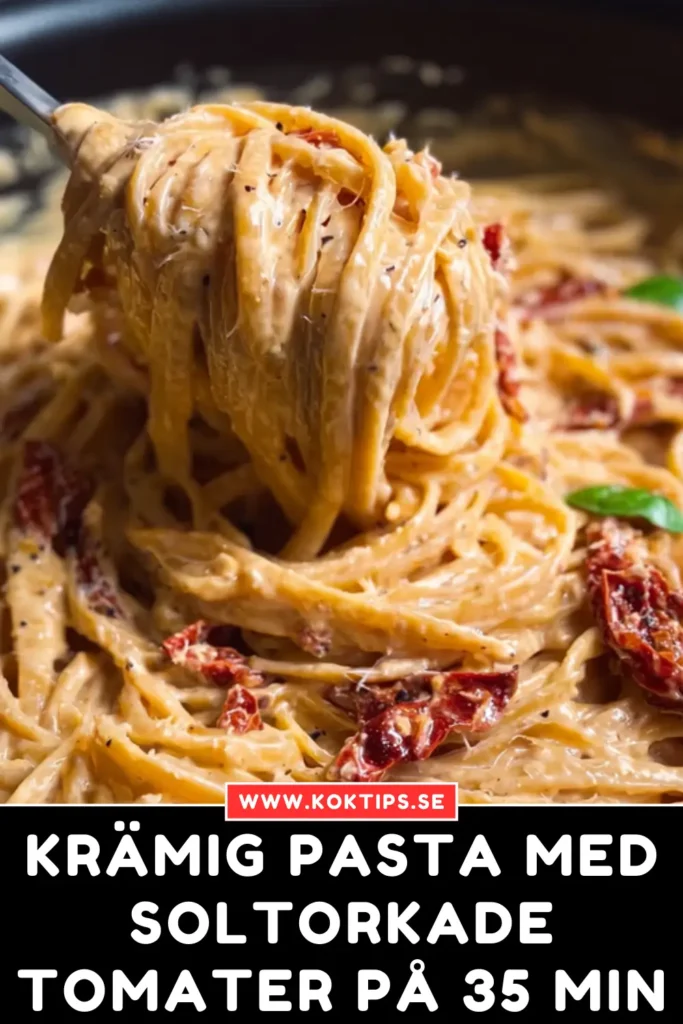 Krämig pasta med soltorkade tomater på 35 min