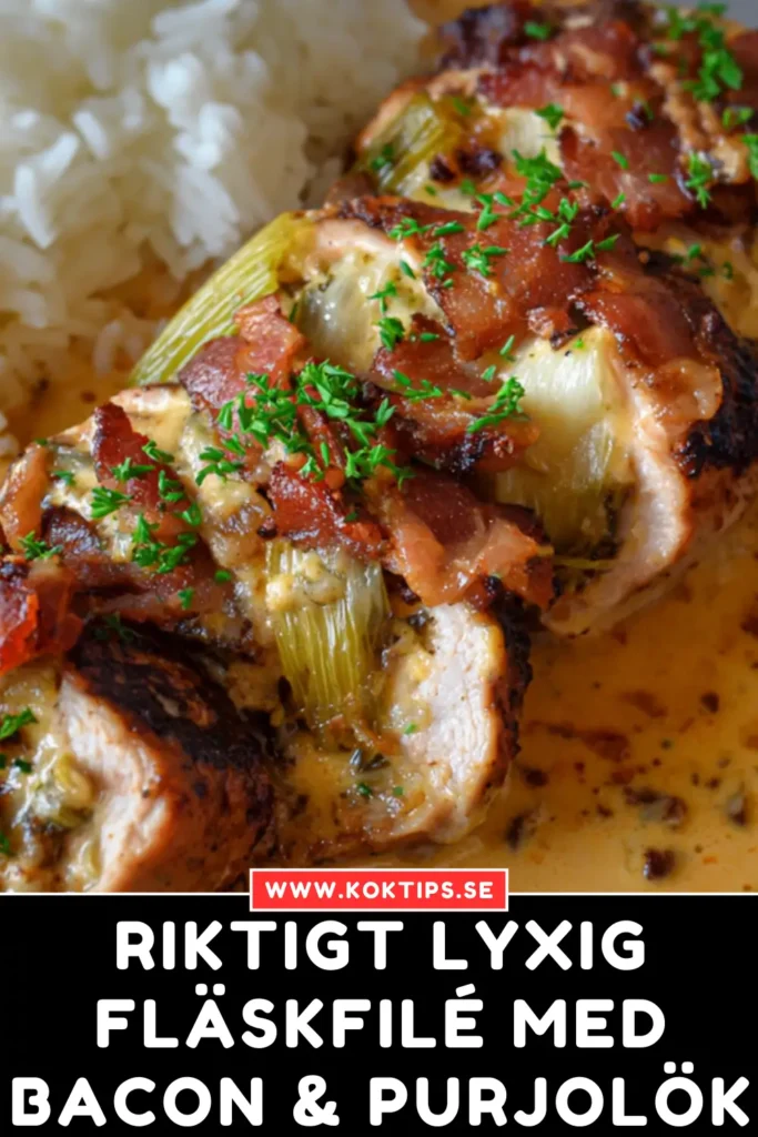 Riktigt lyxig Fläskfilé med bacon & purjolök