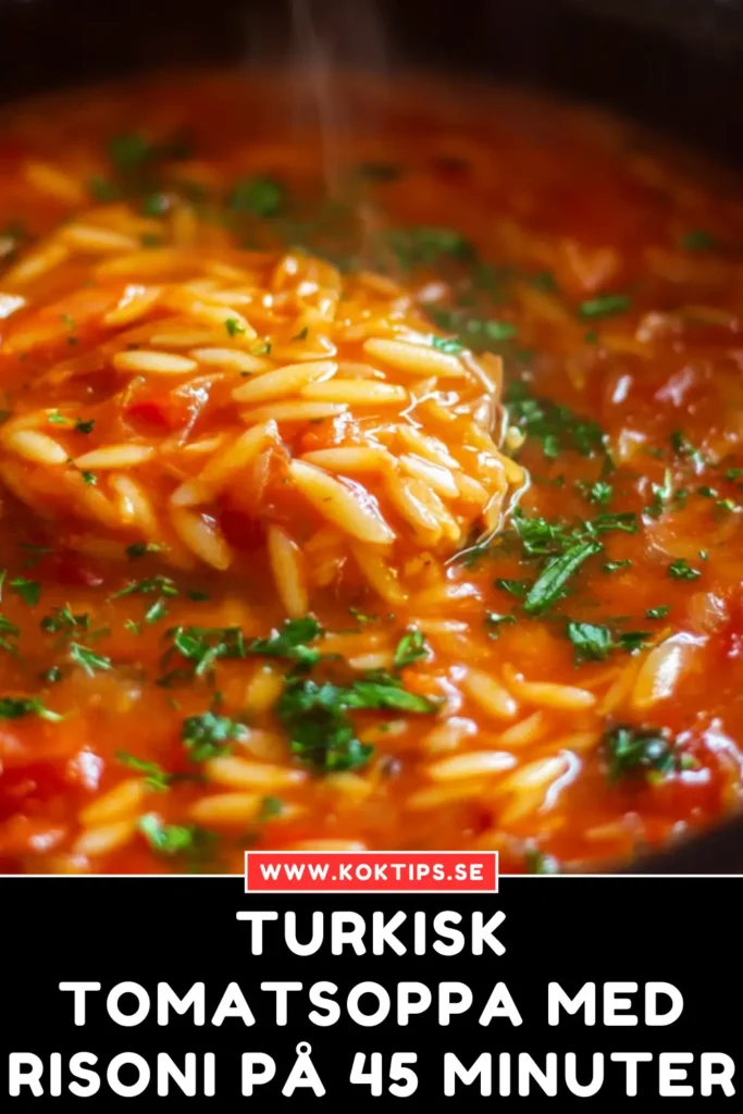 Turkisk tomatsoppa med risoni på 45 minuter