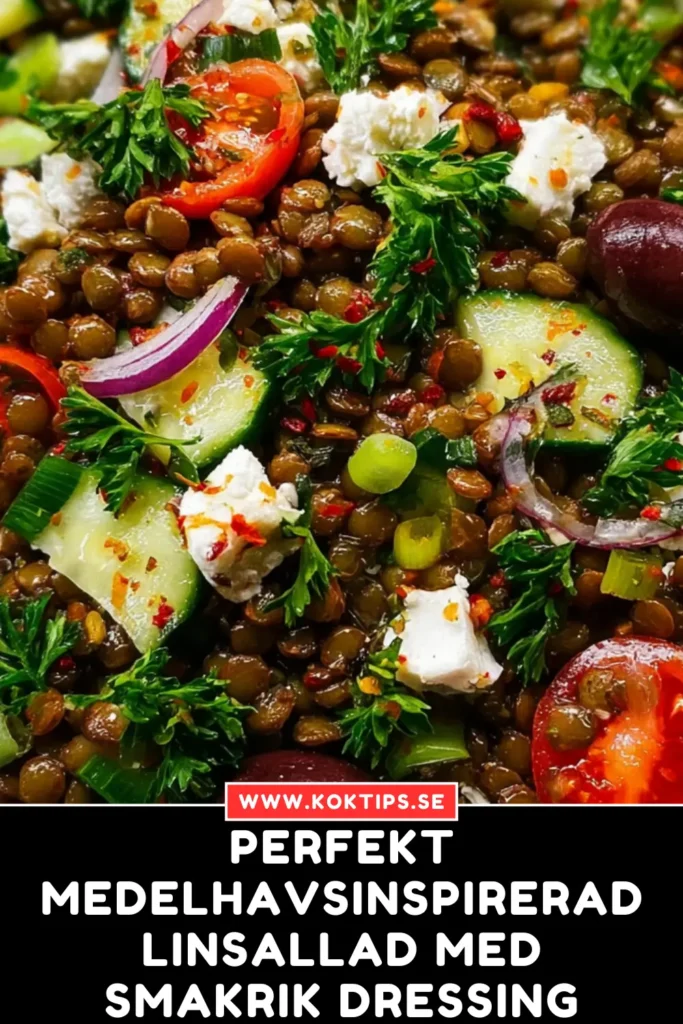 Perfekt Medelhavsinspirerad linsallad med smakrik dressing