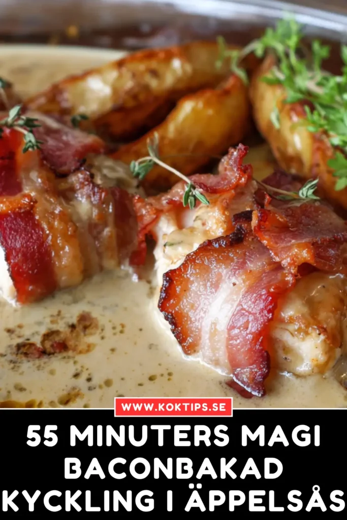 55 minuters magi: Baconbakad kyckling i äppelsås