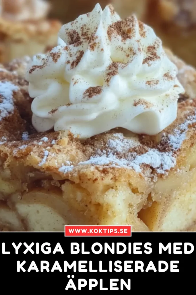Lyxiga Blondies med karamelliserade äpplen