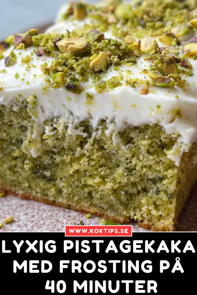 Lyxig Pistagekaka med frosting på 40 minuter