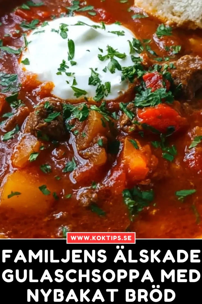 Familjens älskade Gulaschsoppa med nybakat bröd
