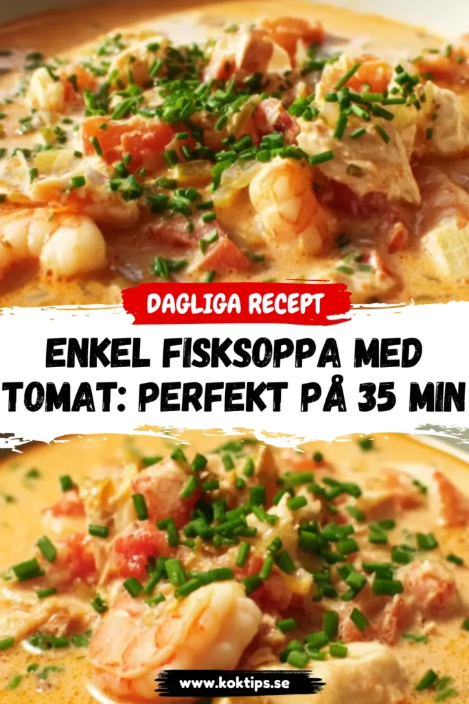 Enkel Fisksoppa med tomat: Perfekt på 35 min