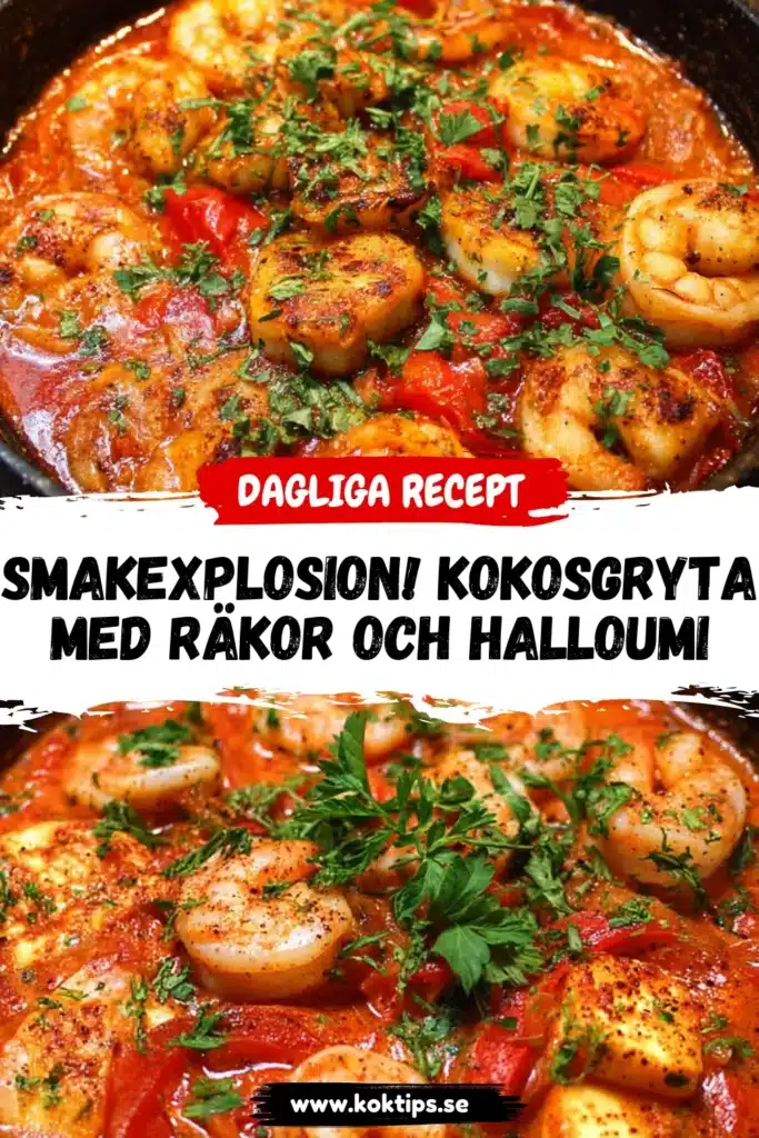 Smakexplosion! Kokosgryta med räkor och halloumi