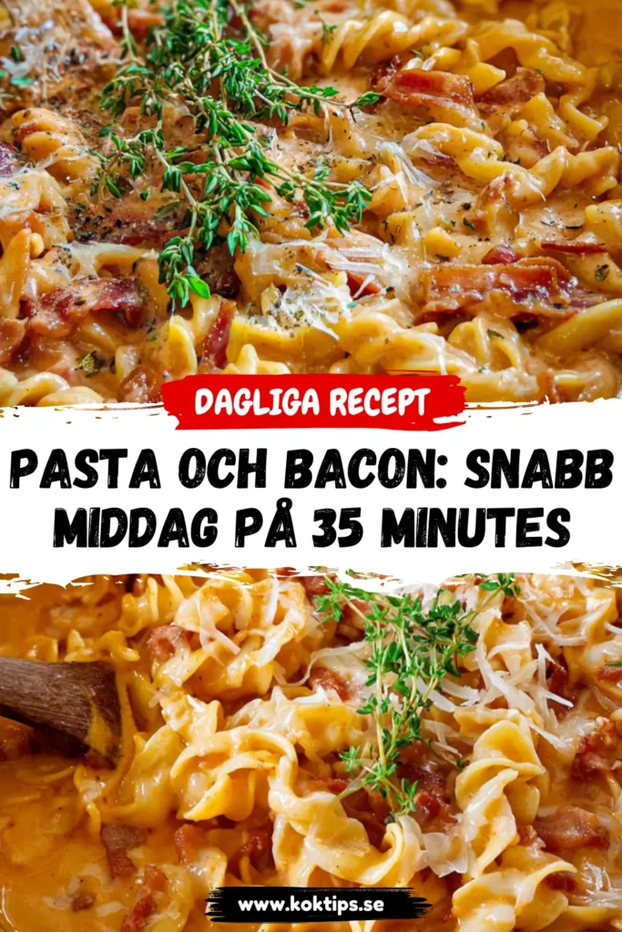Pasta och bacon: Snabb middag på 35 minutes