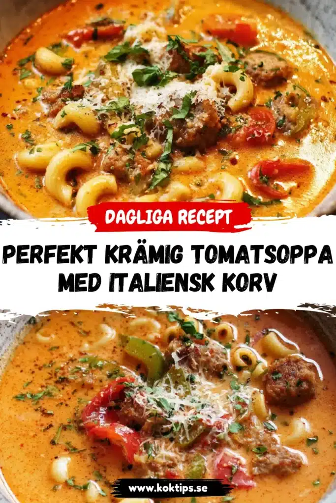 Perfekt Krämig tomatsoppa med italiensk korv