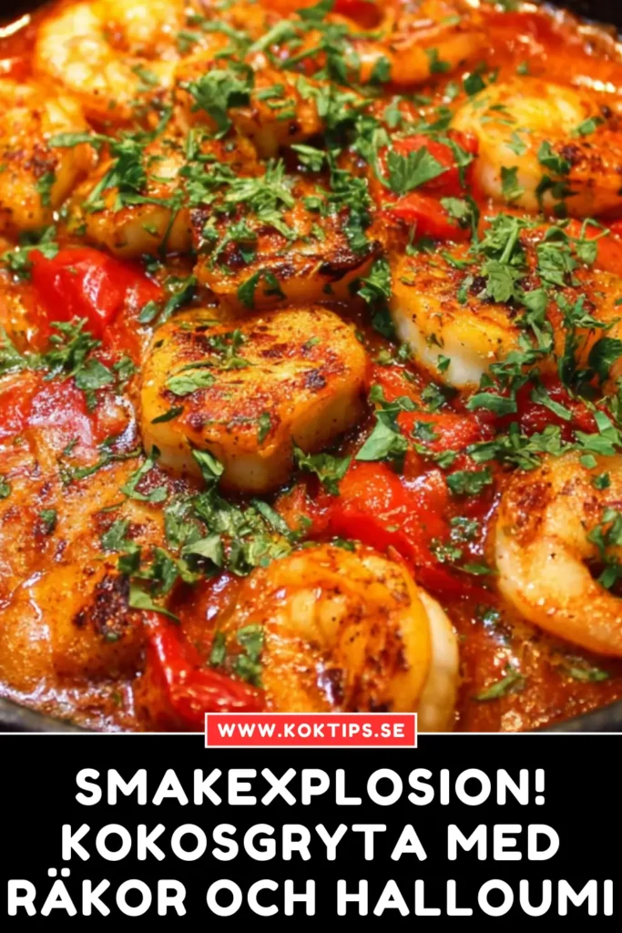 Smakexplosion! Kokosgryta med räkor och halloumi