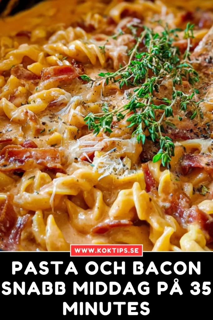 Pasta och bacon: Snabb middag på 35 minutes