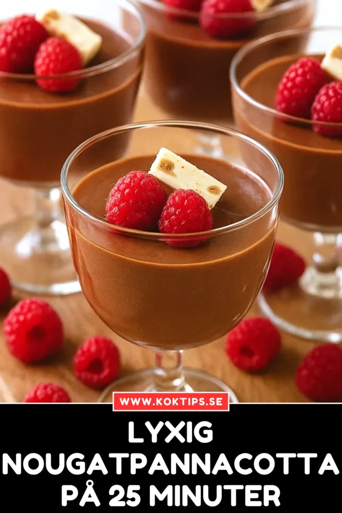 Lyxig nougatpannacotta på 25 minuter