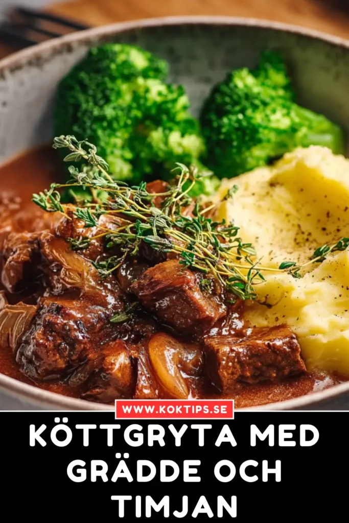 Köttgryta med grädde och timjan
