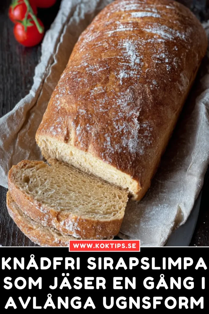 Knådfri sirapslimpa som jäser en gång i avlånga ugnsform