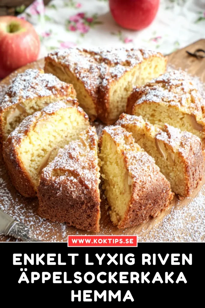 Enkelt lyxig Riven äppelsockerkaka hemma