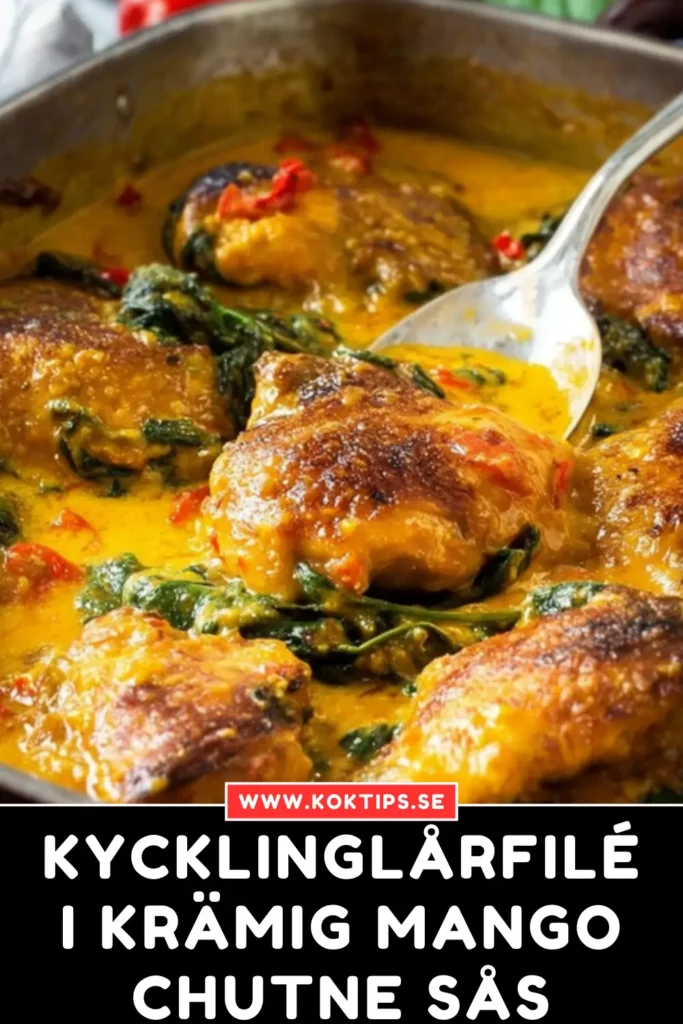 Kycklinglårfilé i krämig mango chutne sås