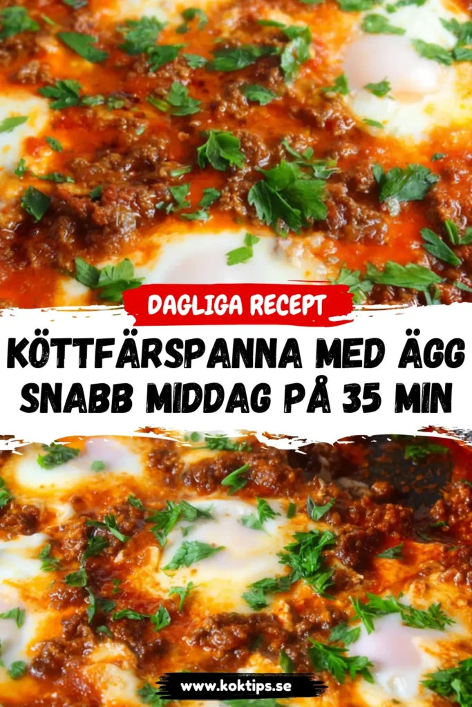 Köttfärspanna med ägg: Snabb middag på 35 min