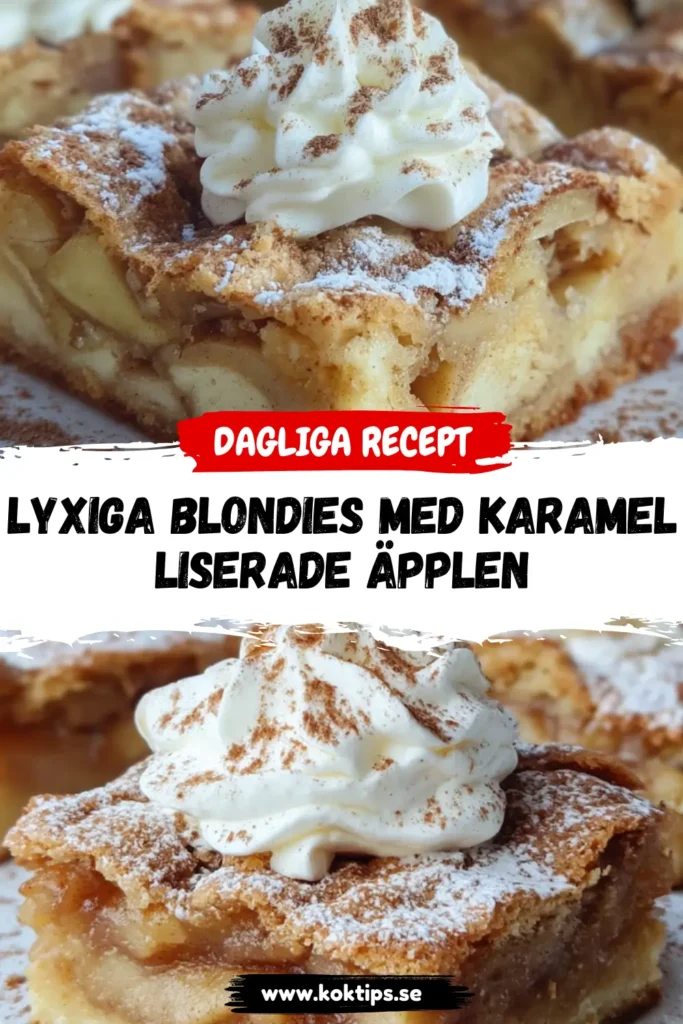 Lyxiga Blondies med karamelliserade äpplen