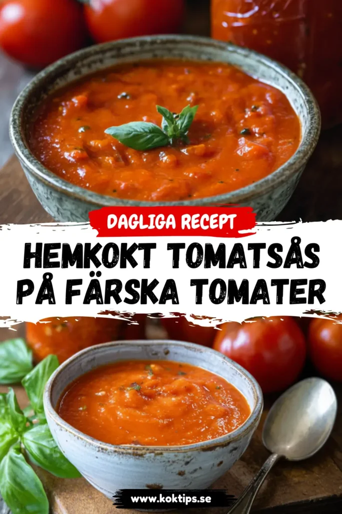 Hemkokt tomatsås på färska tomater