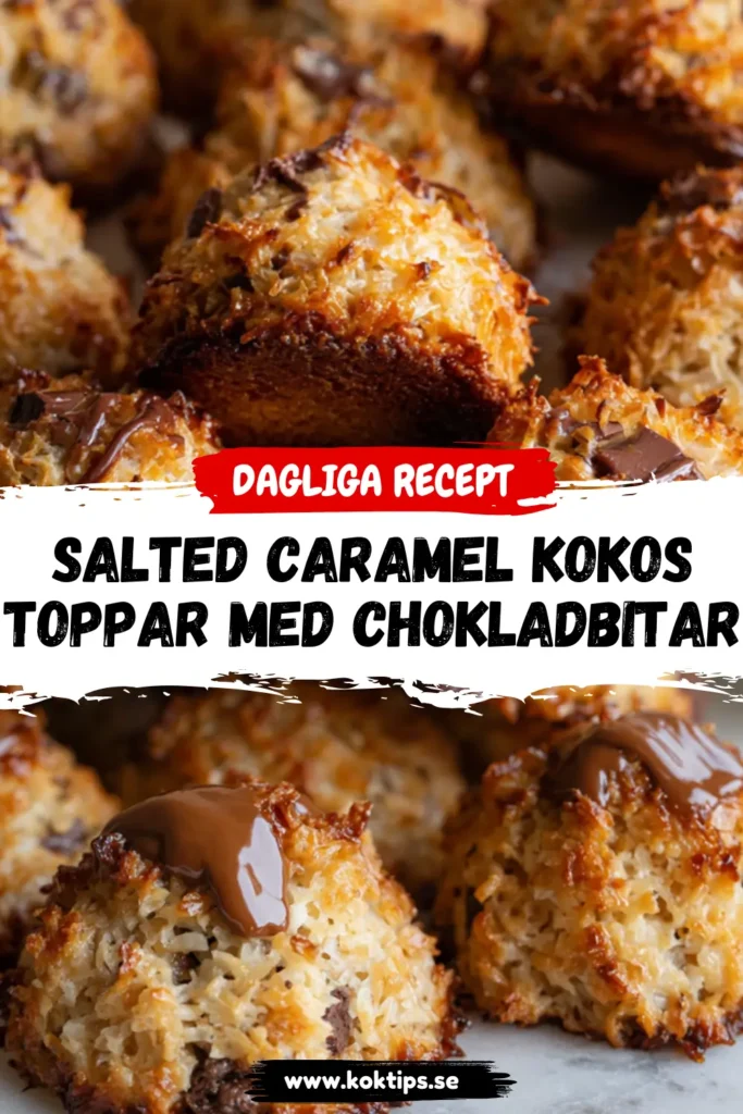 Salted caramel kokostoppar med chokladbitar