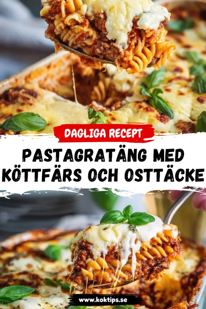 Pastagratäng med köttfärs och osttäcke