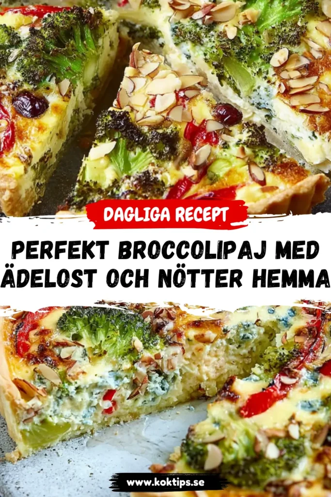 Perfekt Broccolipaj med ädelost och nötter hemma