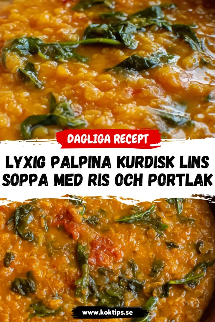 Lyxig Palpina Kurdisk linssoppa med ris och portlak